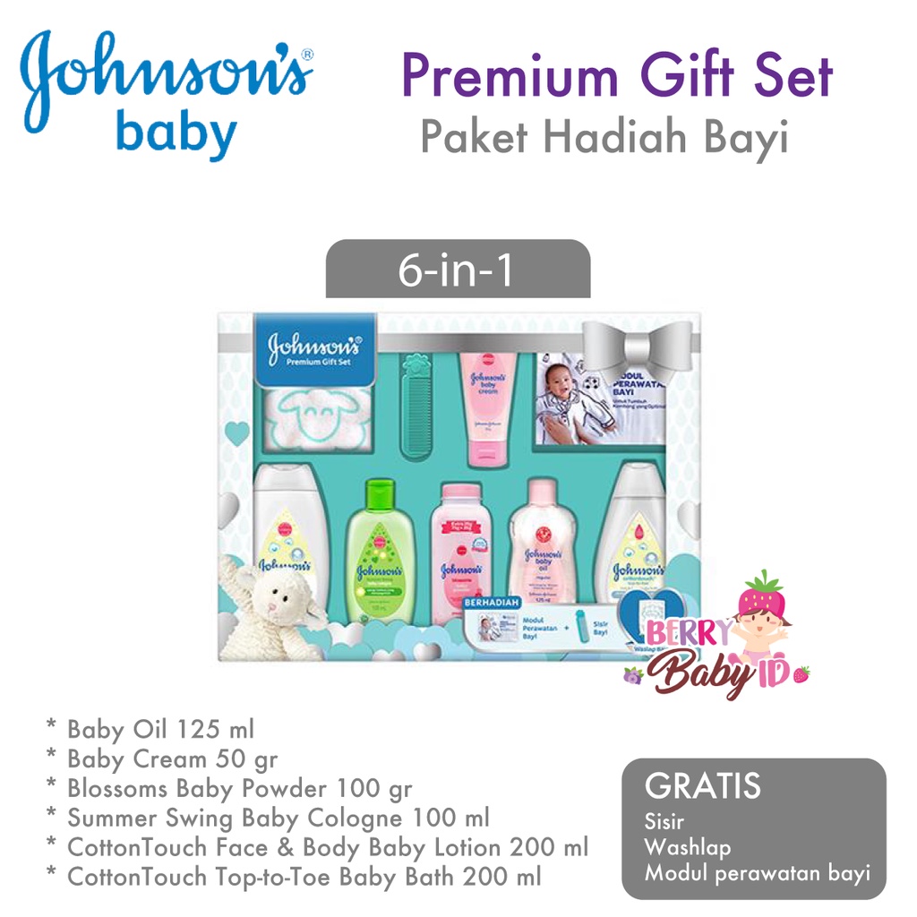 Johnson's Premium Baby Gift Set Hadiah Kado Perlengkapan Bayi Johnsons Berry Mart