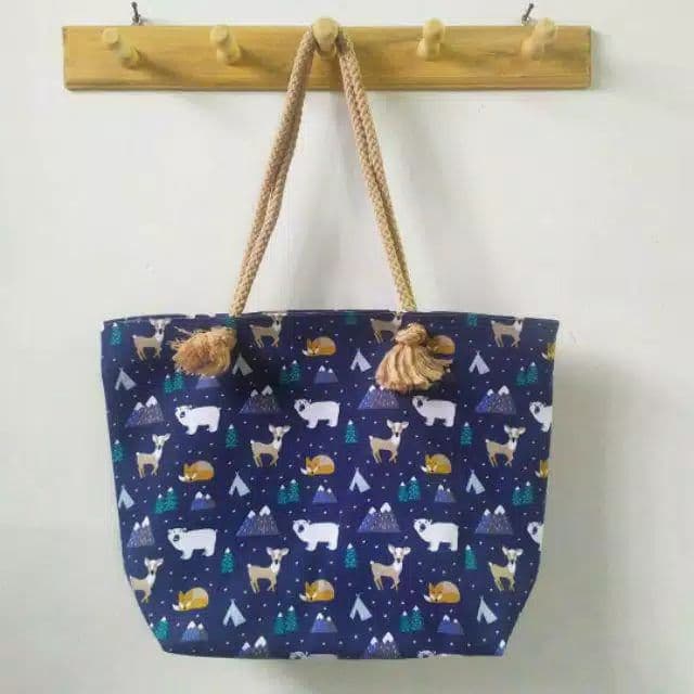 TOTEBAG KANVAS TALI SUMBU WANITA RESLETING