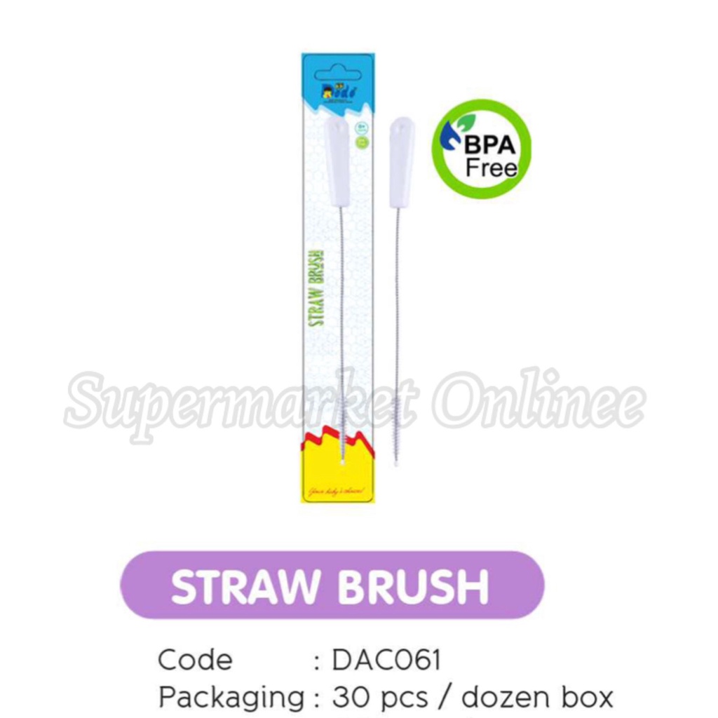 Straw Brush Babydodo Bottle Brush Sikat Botol Silikon Baby Straw Nipple Sikat Pembersih Sedotan Bayi