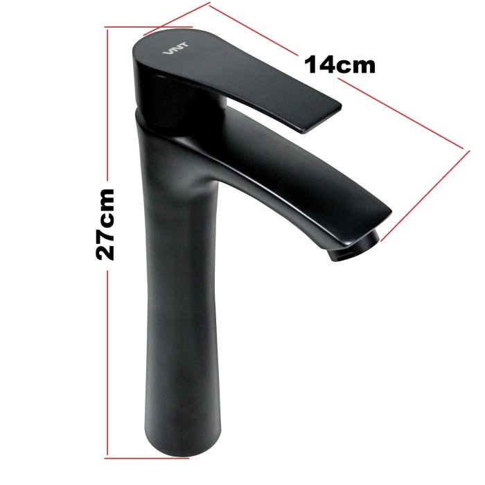 VNT Keran Wastafel Minimalis Hot &amp; Cold Black Basin Faucet Kran Hitam Doff