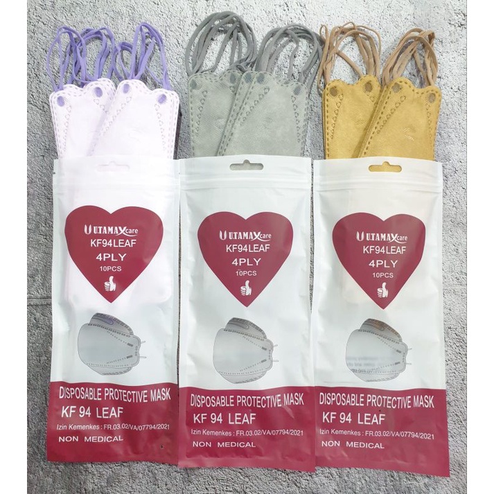 KF94 Utama / kf94 4ply New Packaging isi 10/pcs / KF94 Utamaxcare 10's 4Ply | KF Utama 3D Earloop / 