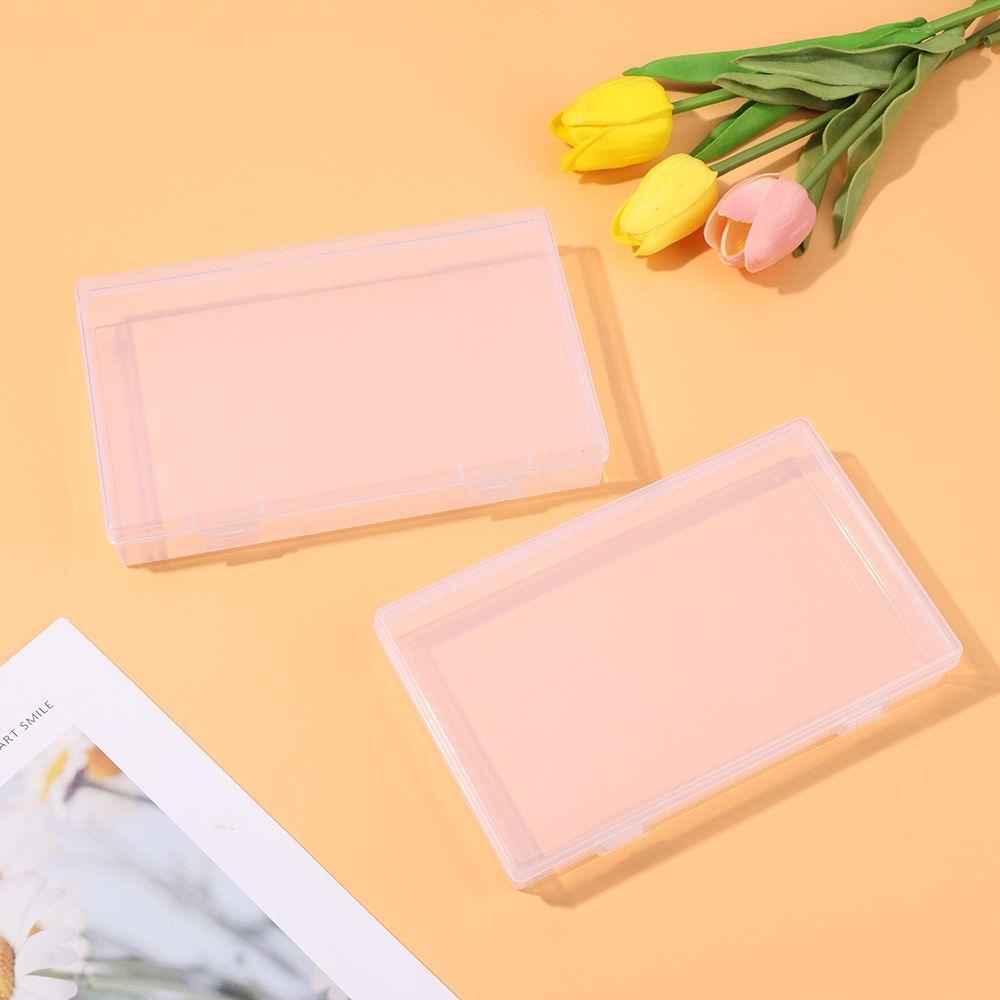 R-FLOWER Storage Box Square Bening/ Hitam Klip Kotak Penyimpanan Pil Plastik Bekal