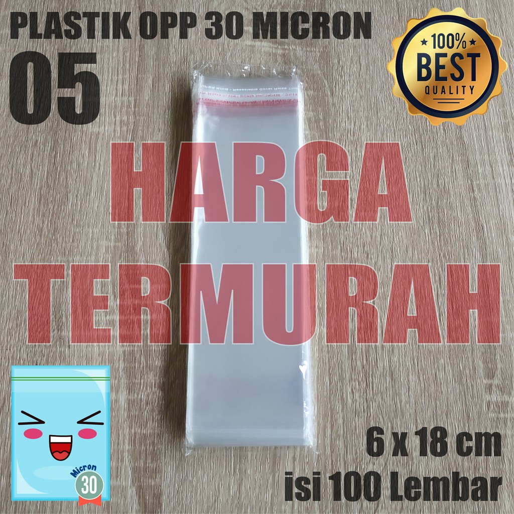 

PLASTIK OPP TEBAL 6 x 18 cm 30 Micron (0,5) PLASTIK KEMASAN / PLASTIK ROTI