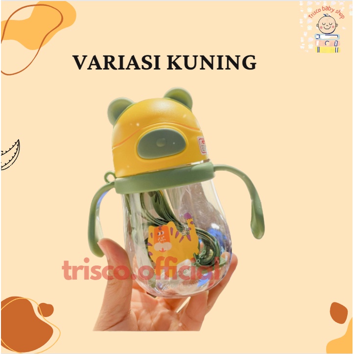 Botol Minum Anak/Karakter rabbit Bear Tutup Clip botol Kartun 250ML/Botol Jerami Anak/