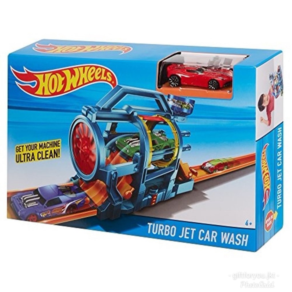 Hot Wheels Turbo Jet Car Wash Playset Mainan Track Diecast Trek Mobil Car Original Hotwheels
