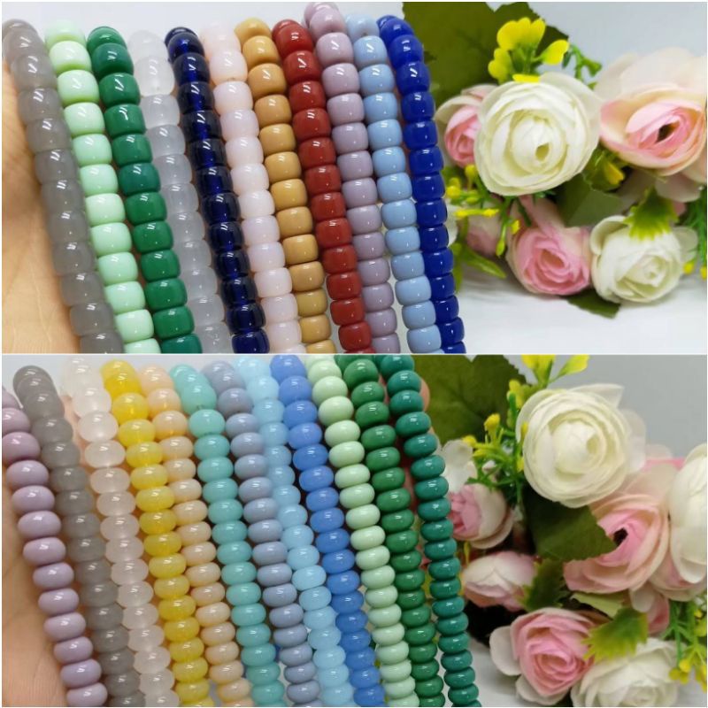 Manik Batu Tabung 8mm Manik Tube Beads 8mm Batu Gepeng Manik Tube Beads 6 mm Manik Akrilik Bahan Str