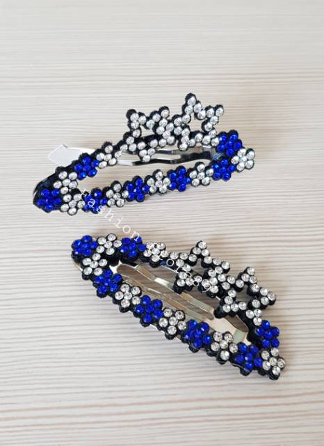 Jepit rambut fashion import model bintang bahan brudu permata / jepit poni import