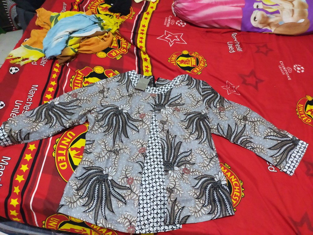 Couple Batik Seragam Kerja Terbaru Warna Grey Size S-m-l-xl-xxl-3l-4l-5l By Batik Dua Putri