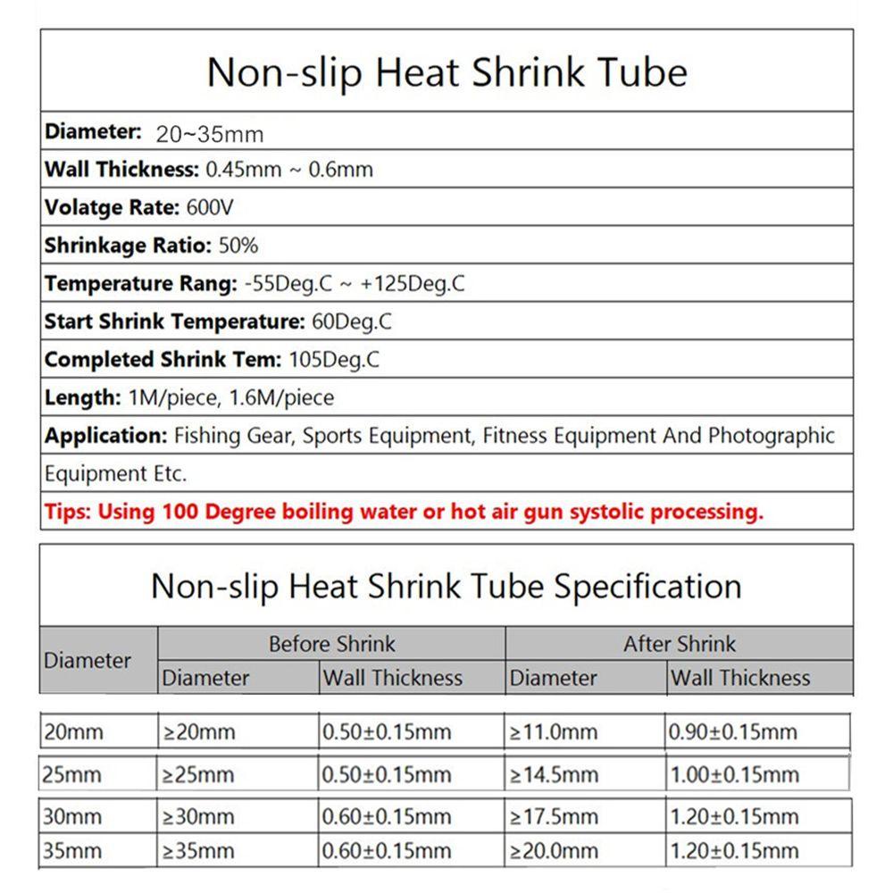 QUINTON Heat Shrink Tube 1meter Aksesoris Pancing Pancing DIY Isolasi Melindungi Raket Handle Grip Non Slip Pancing Wrap