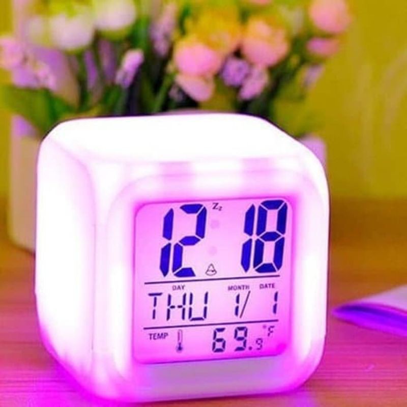 JAM ALARM DIGITAL LED WARNA WARNI FLECO JAM ALARM DIGITAL MULTIFUNGSI