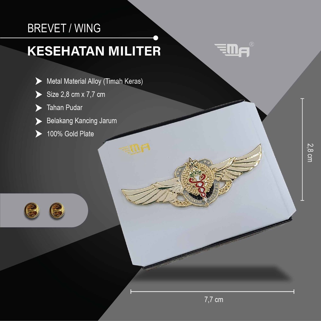 WING KESEHATAN MILITER KESMIL PDH BRIVET BREVET PIN KESEHATAN MILITER