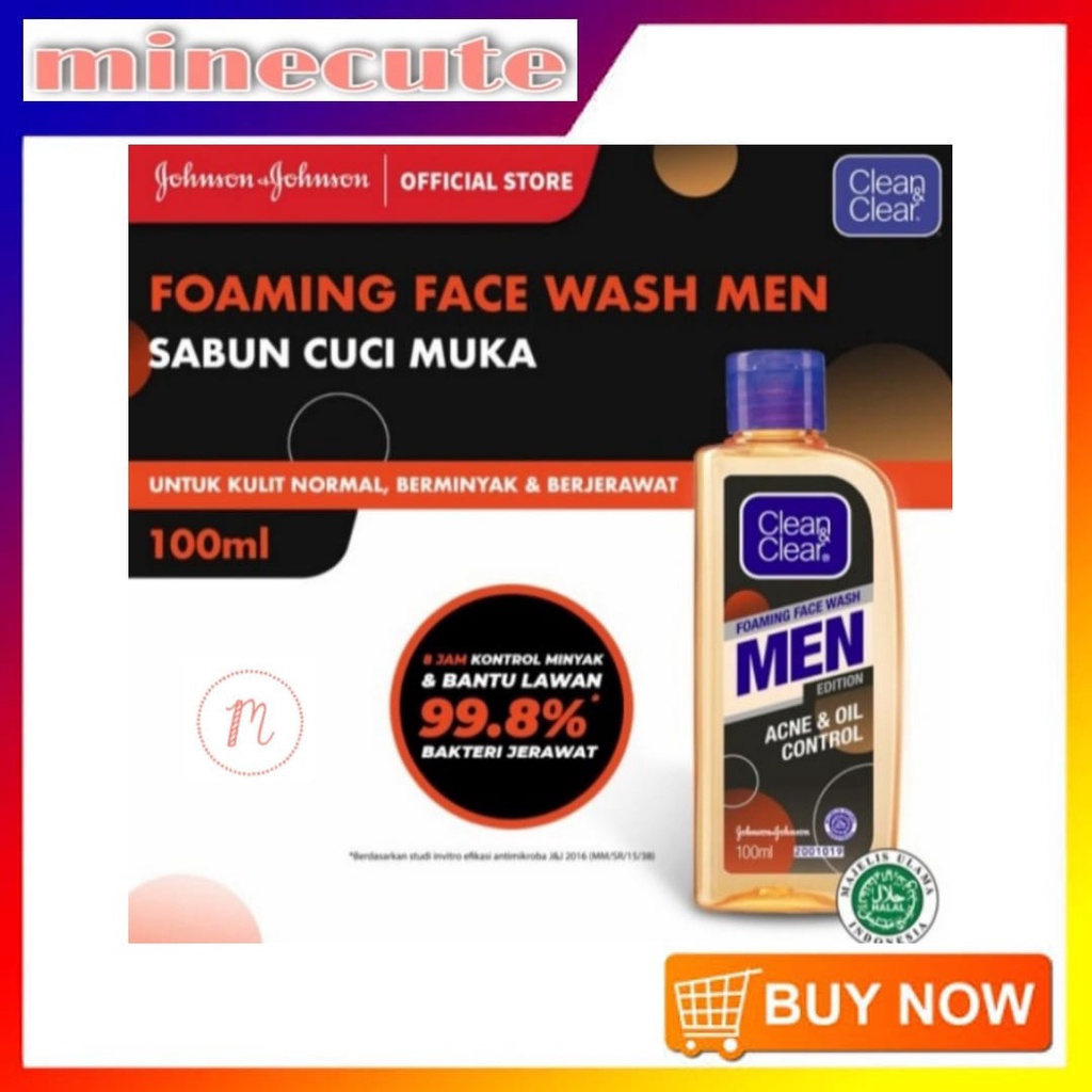 Sabun Cuci Muka - Clean & Clear Foaming Face Wash MEN 100ml