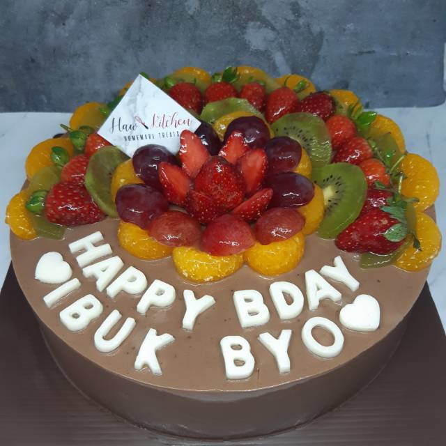 Puding Ulang Tahun Topping Half Buah 22cm Shopee Indonesia