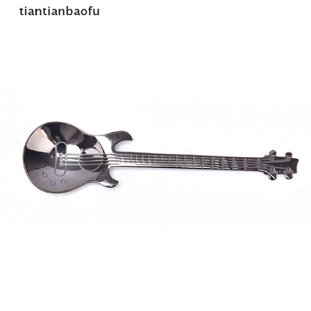 [tiantianbaofu] 7PC Stainless Steel Guitar Teaspoon Tea Ice Cream Coffee Dessert Spoon Tableware Boutique