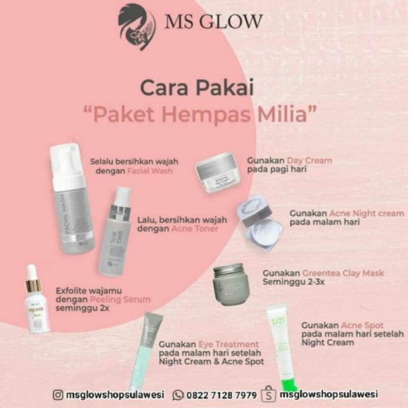 MS GLOW Paket Wajah Hempas Milia //Paket Menghilangkan Milia pada wajah ORIGINAL-3