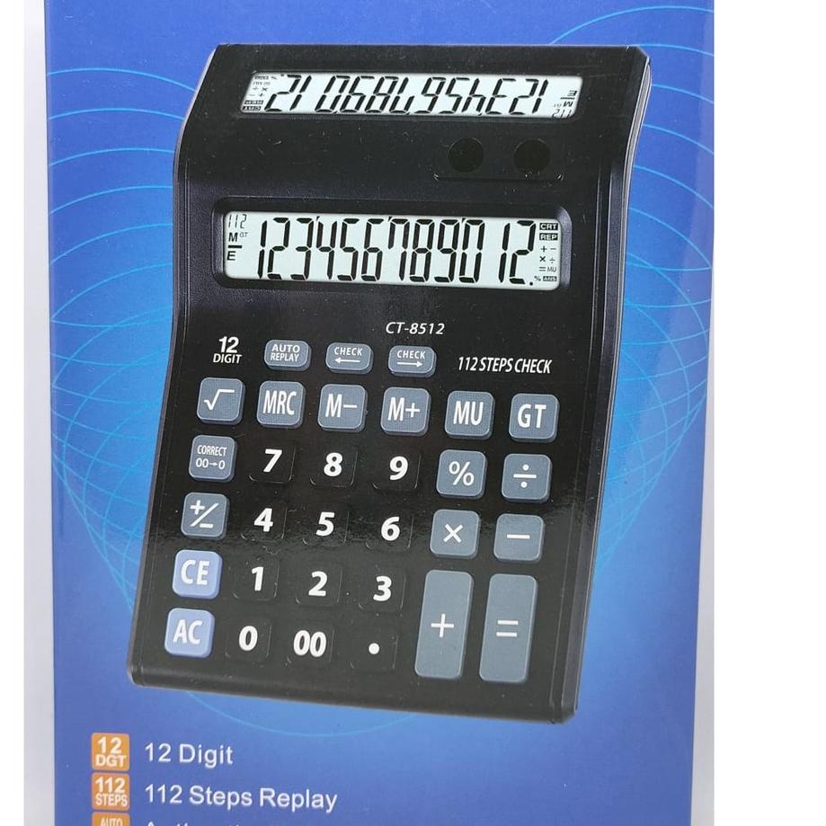 

Terlaris KALKULATOR 8512 DOUBLE DISPLAY / 12 DIGIT / KALKULATOR 2 LAYAR / 2 TAMPILAN .