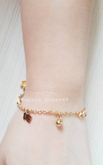 Limited edition gelang tangan kaki motif jurai Titanium Gold Antikarat import /gelang  titanium gold