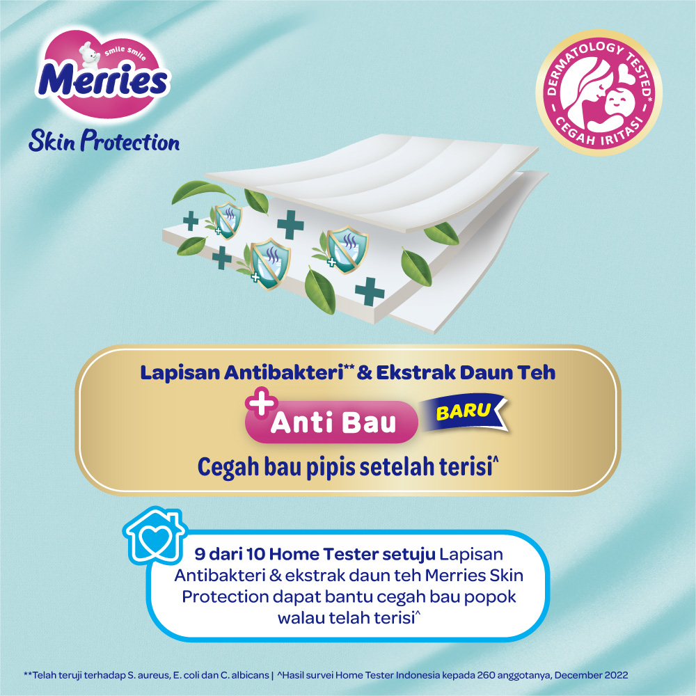 Merries Skin Protection Popok Perlengkapan Bayi Anti Bau Tipe Celana (15-25)kg XXL34