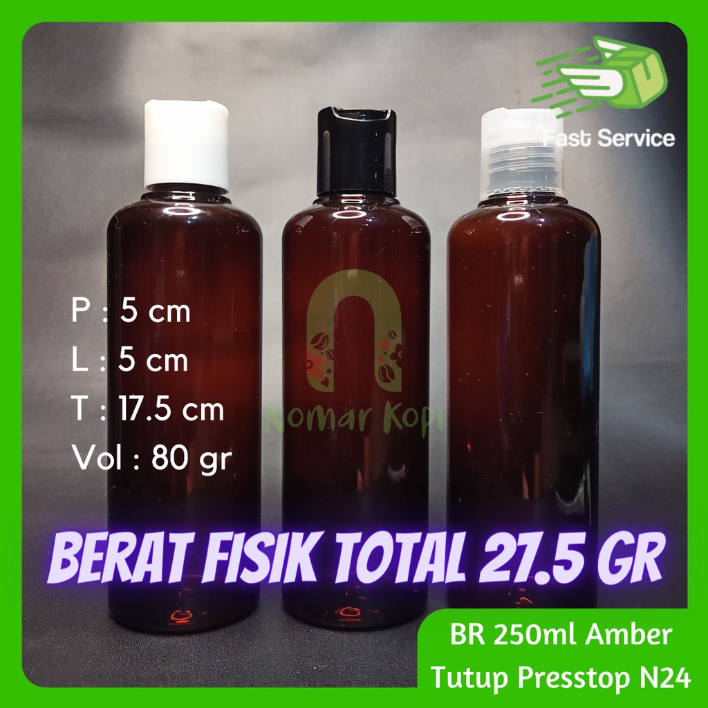 BOTOL 250ML PUTIH CANTIK FLIPTOP JAMUR PET TEBAL SANITIZER GEL LOTION KOSMETIK