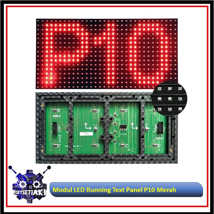 MODUL LED RUNNING TEXT PANEL P10 MERAH SMD OUTDOOR
