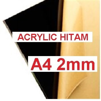 

Acrylic / acrilic / akrilik warna HITAM Solid, UKURAN +/- A4 tebal 2mm