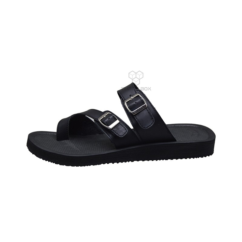 Sandal Jumbo Pria - Sendal Jepit Kekinian Empuk Ringan Musca Kulit Hitam Big Size 45 46 47 48 49 Original