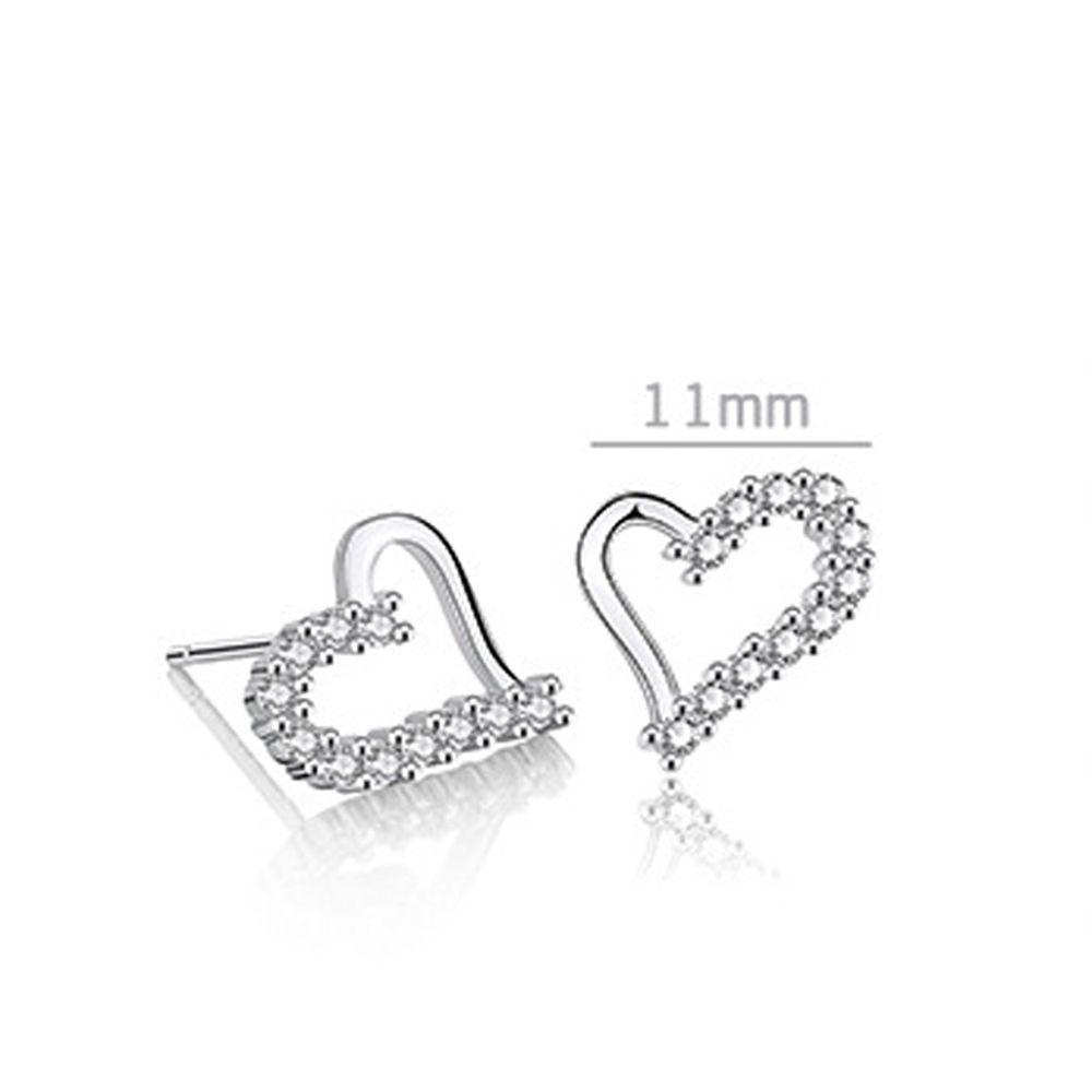 R-flower Heart Earrings Hadiah Perhiasan Pengantin Anting Kristal Mengkilap