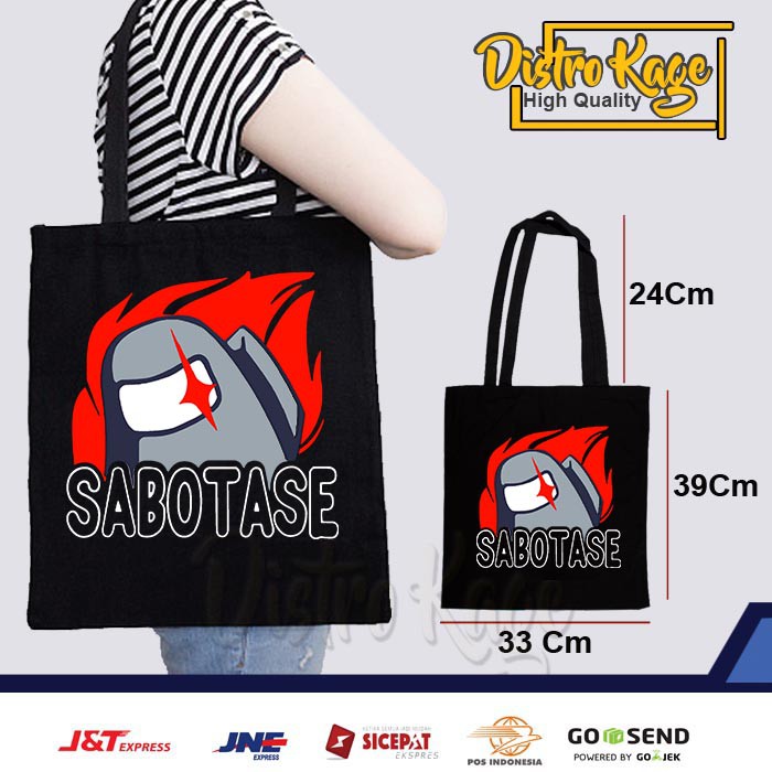 Tas Canvas Totebag Game AMONG US SABOTASE Selempang Jinjing Tote Bag Wanita