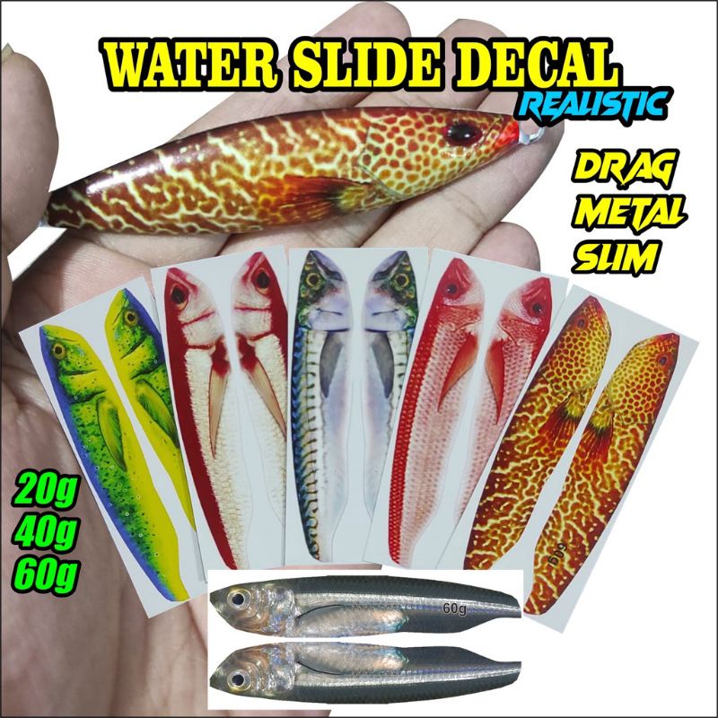 Slide Water Decal Metal Jig Drag Metal Slim 20gr - 40gr - 60gr