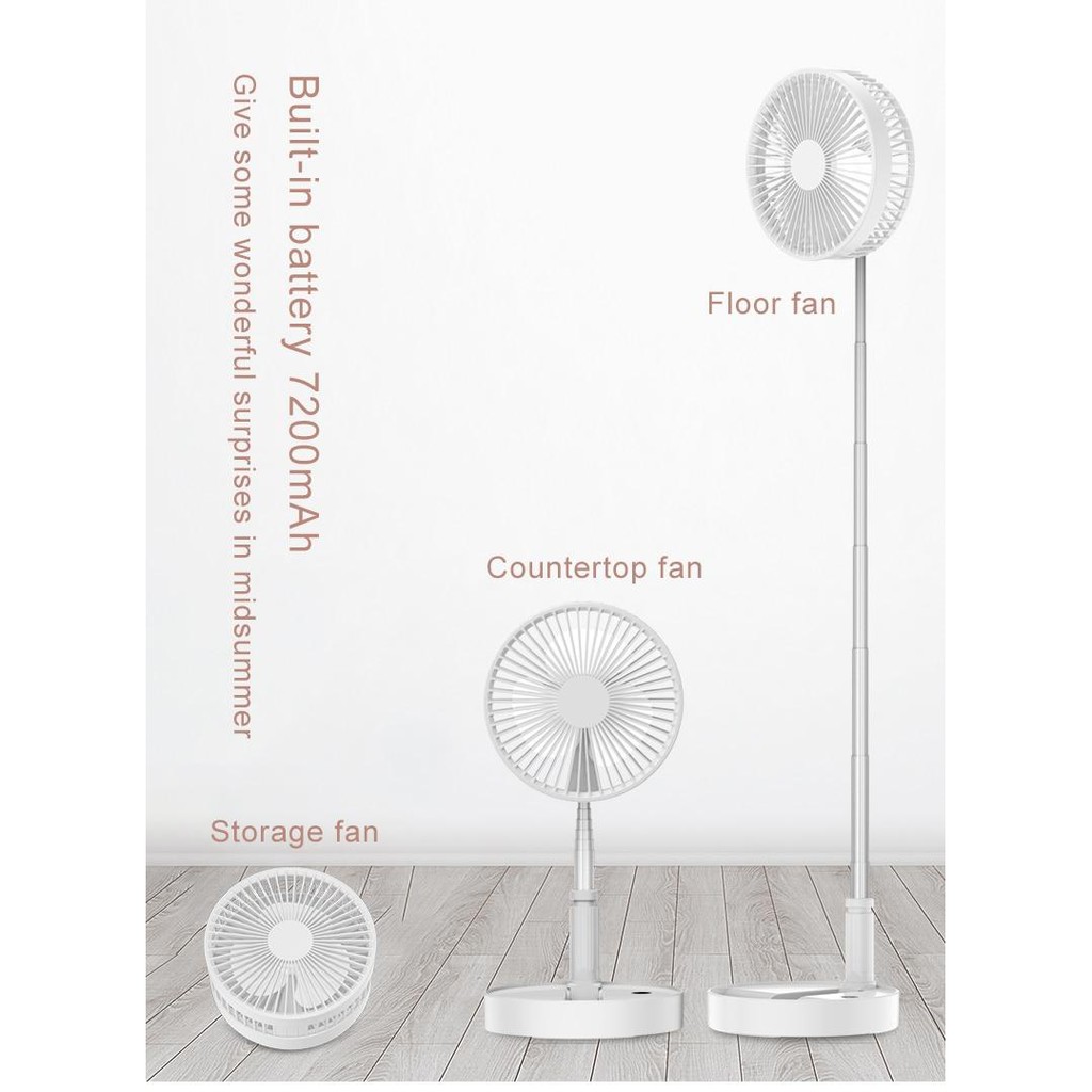 TELESCOPIC FOLDABLE RECHARGEABLE FAN  / KIPAS PORTABLE LIPAT