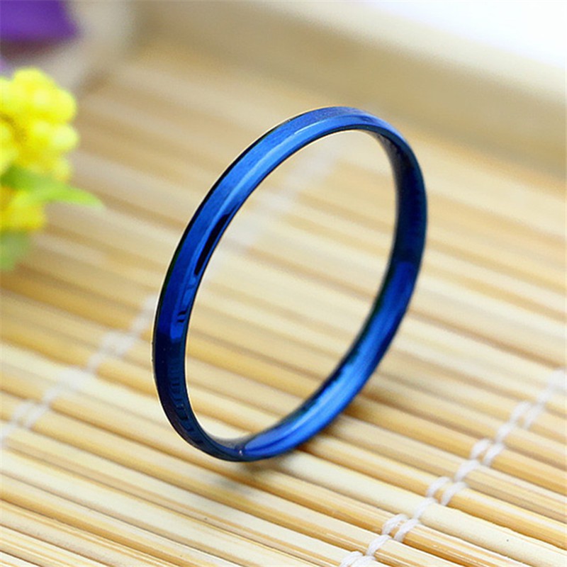 Cincin Titanium Biru Mini Korea Wanita Fashion CK029 cocok set midi murah keren cantik