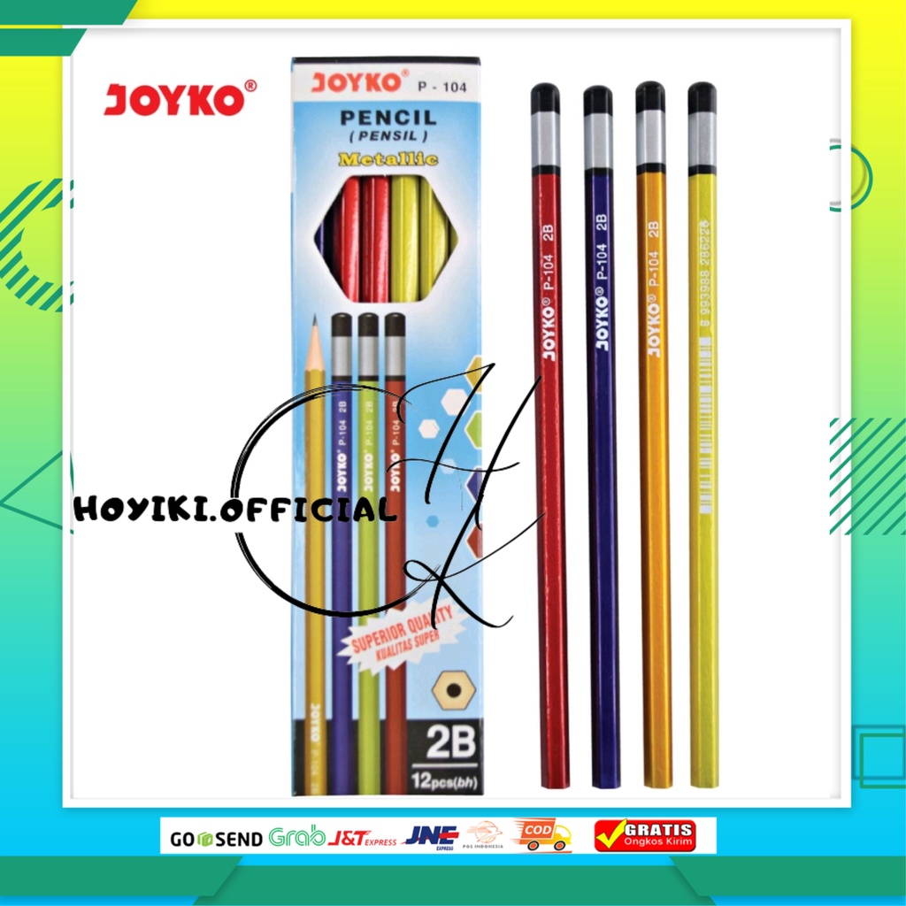 

JOYKO Pencil / Pensil Joyko P-104 / 2B / Metallic / 1 BOX 12 PCS