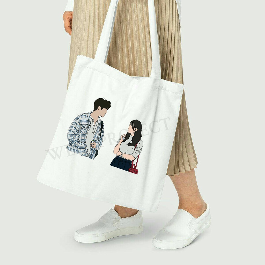 TOTE BAG KANVAS / TOTE BAG WANITA / TOTE BAG HOMETOWN Cha-Cha-Cha Korea