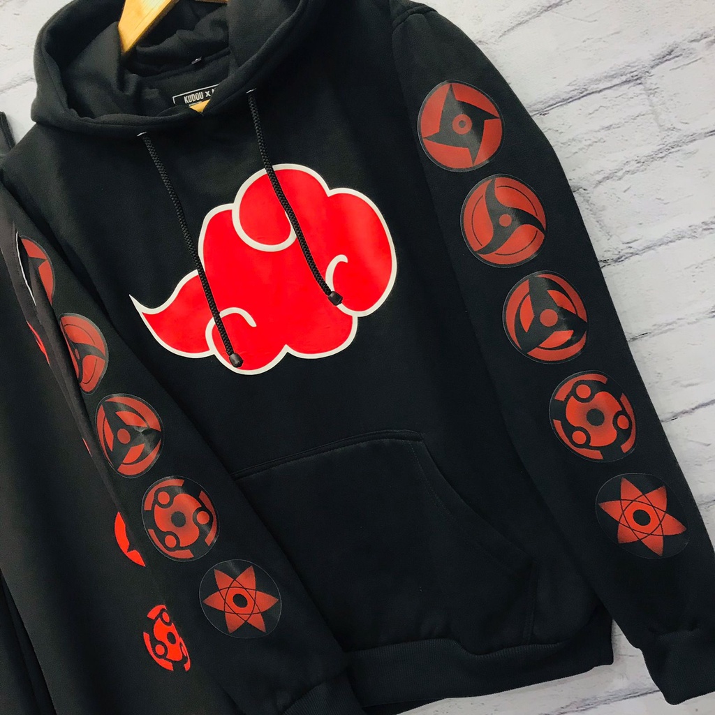 Hoodie Akatsuki Black Logo Anime Manga Naruto Premium Unisex