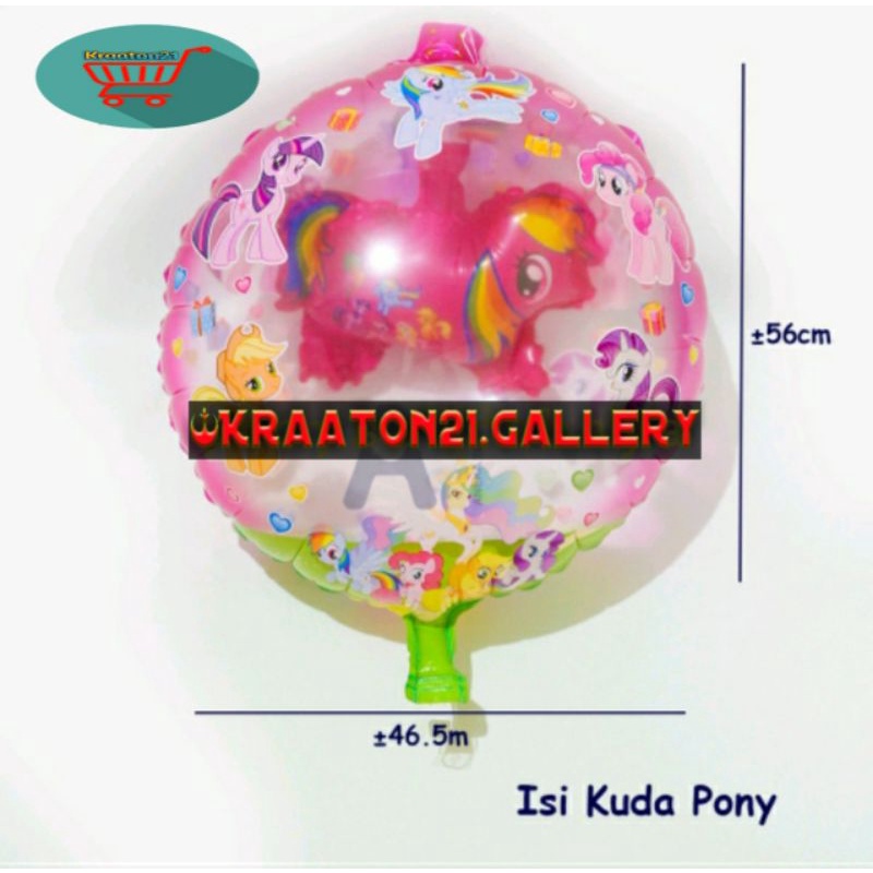balon gas isi kuda poni / balon karakter / balon helium / balon ulang tahun / balon