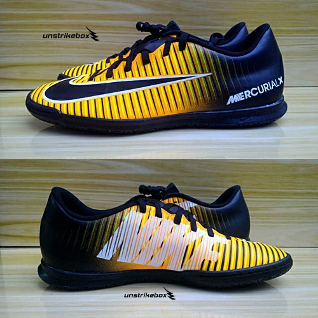 Nike MercurialX Vortex III IC - Black Orange Sepatu Futsal Original Murah Rare