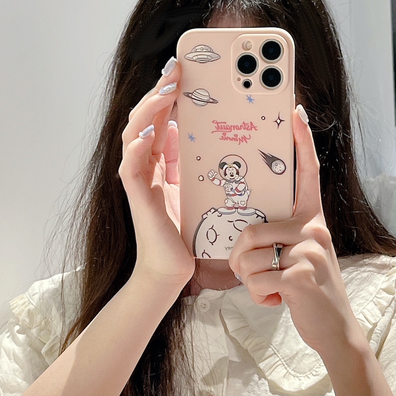 Soft Case Silikon Motif Mickey / Minnie Mouse Untuk IPhone 13 12 11 Pro Max X XS XR 7 8 Plus