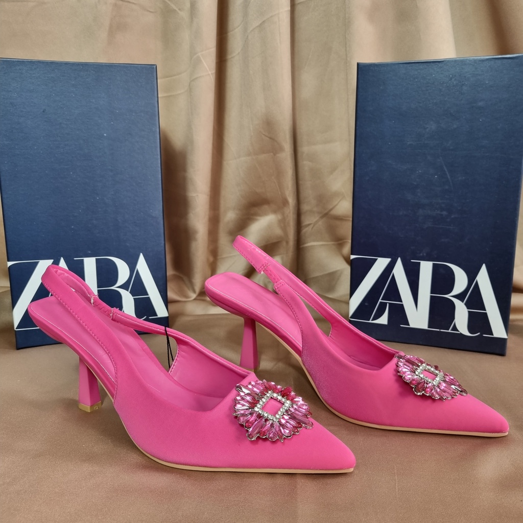 SEPATU ZR HEELS WANITA FUSCHIA SHIMMERY ( 7 CM )