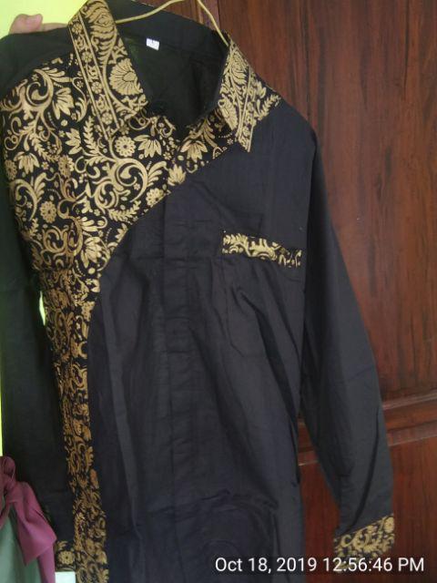 Kemeja Pria Lengan Panjang Kombinasi Batik Prodo Seragam Murah Pekalongan M L Xl