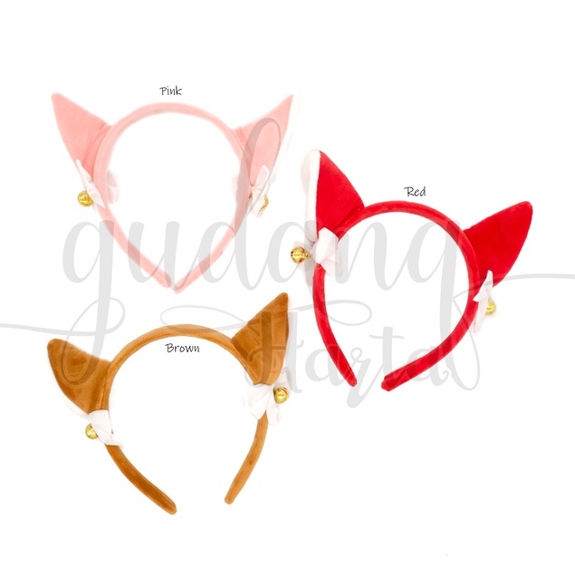 Bando Fox Ear With Bell Bandana Telinga Serigala Dengan Lonceng Headband GH 211105