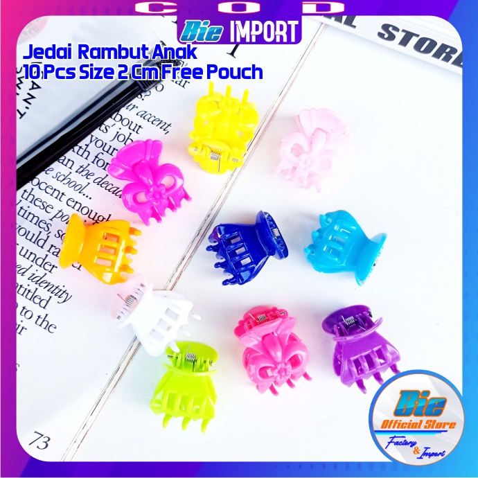 10 Pcs Jepit Jedai Mini Anak Transparan Free Pouch Impor Best Seller