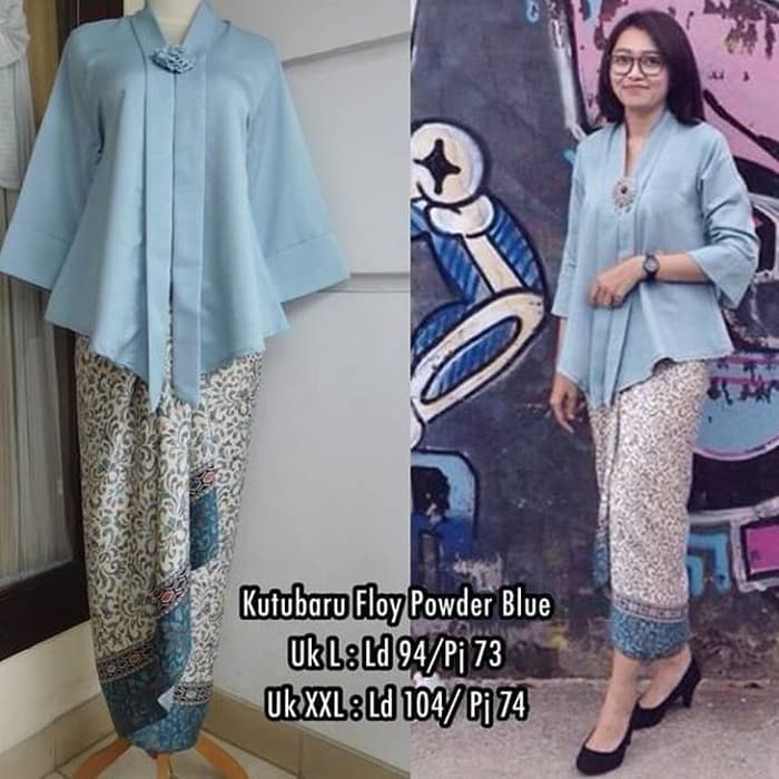 Setelan Kebaya Floy Kutu Baru Bandage Blue Turkis Dan Warna Lain