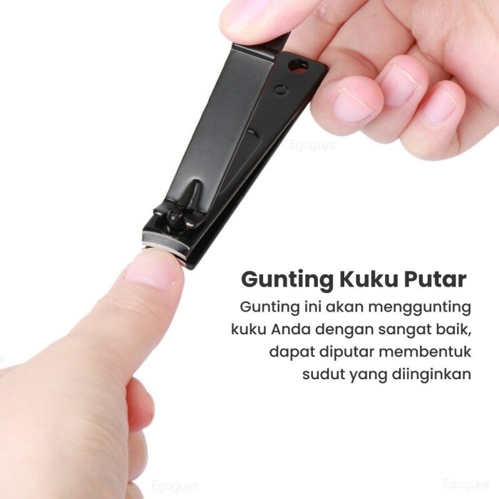 Gunting Kuku Besar Hitam Alat Potong Kuku Manicure Pedicure Stainless