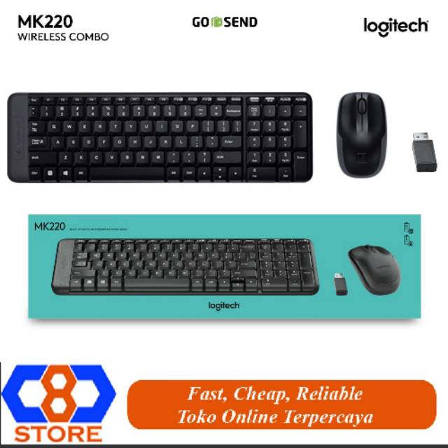 KEYBOARD MOUSE WIRELESS LOGITECH MK220 MK 220 ORIGINAL GARANSI RESMI