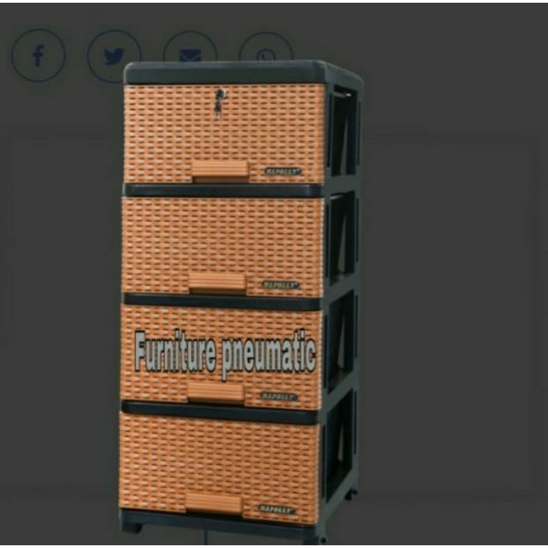 Lemari laci plastik napolly susun 4