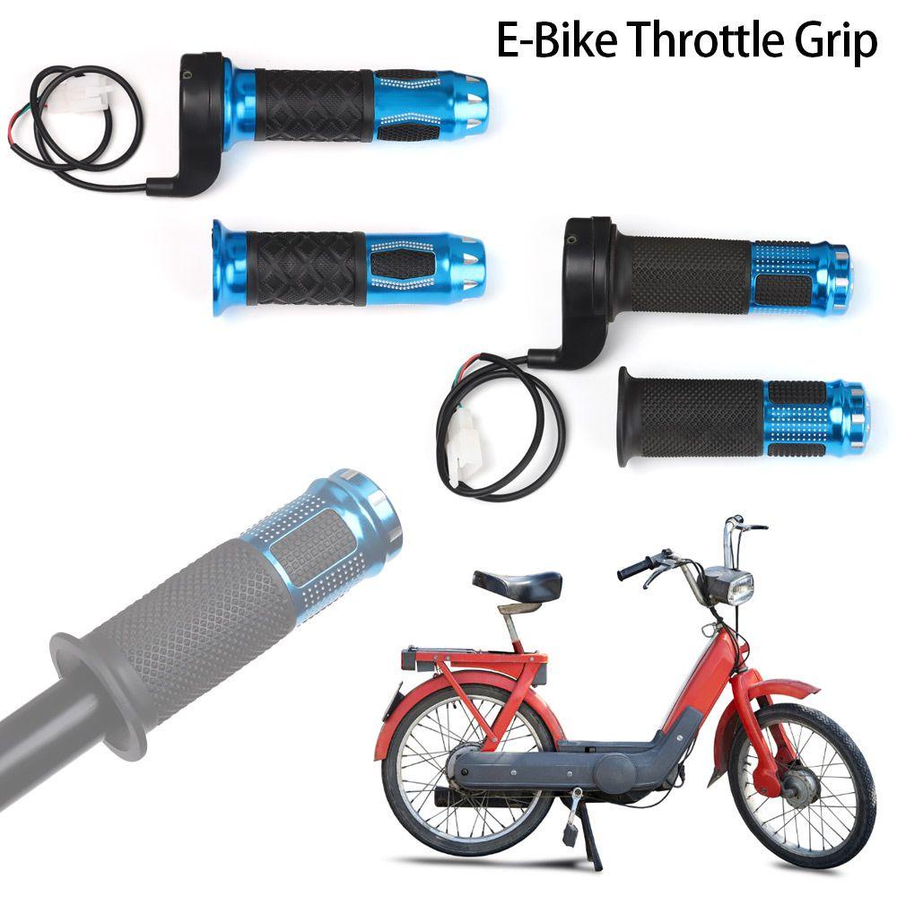 Wonder 1pasang E-Bike Throttle Grip Alat Refitting Aksesoris Kabel Panjang Blue Twist Accelerator