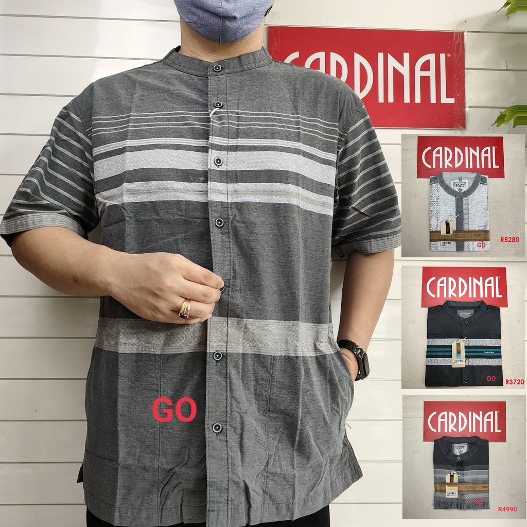 BB 3XL BIG SIZE CARDINAL KEMEJA KOKO Taqwa Pakaian Pria Baju Muslim Lengan Pendek Jumbo