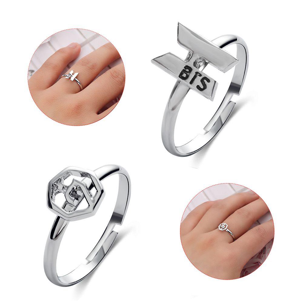 Lily BTS Cincin Fashion Wanita Perempuan Logam Jari Ring