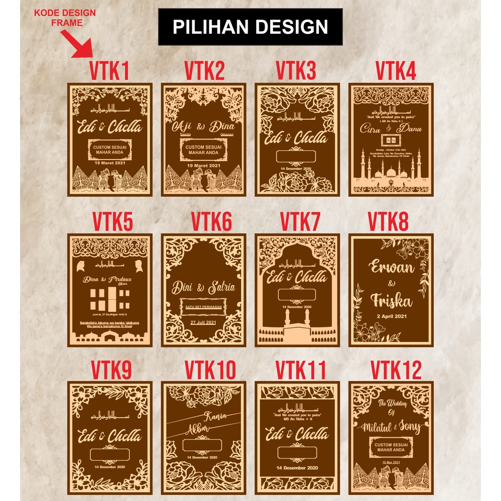 Mahar laser cutting 40 X 60  CM Mahar Laser Plywood Akrilik