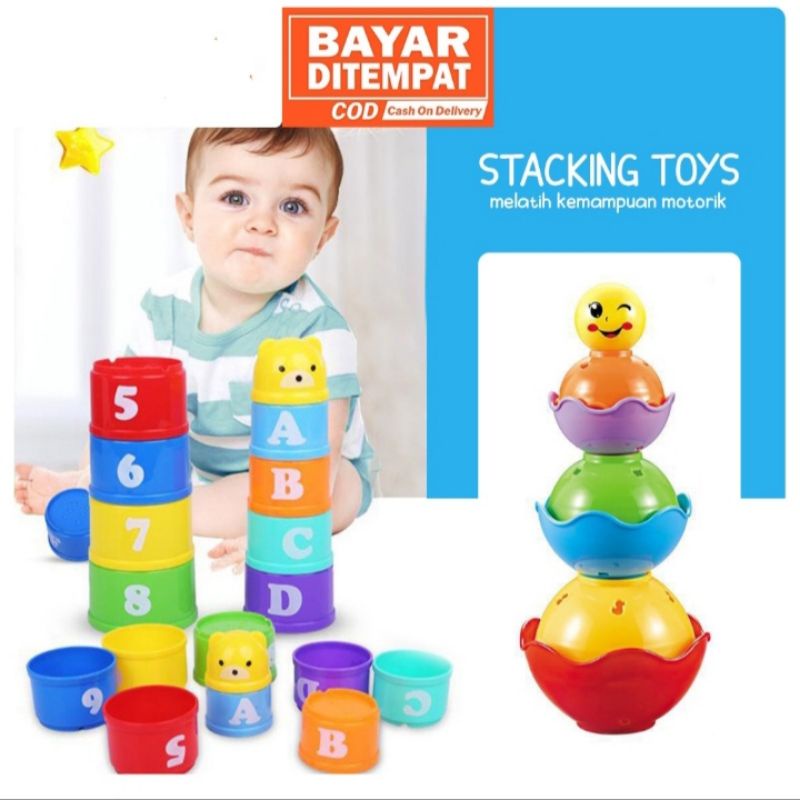 [BISA COD] STACKING TOYS / Stacking Cups / Cup Mainan Susun Bayi / Mainan Edukasi Pasir / Mainan Pasir Pantai